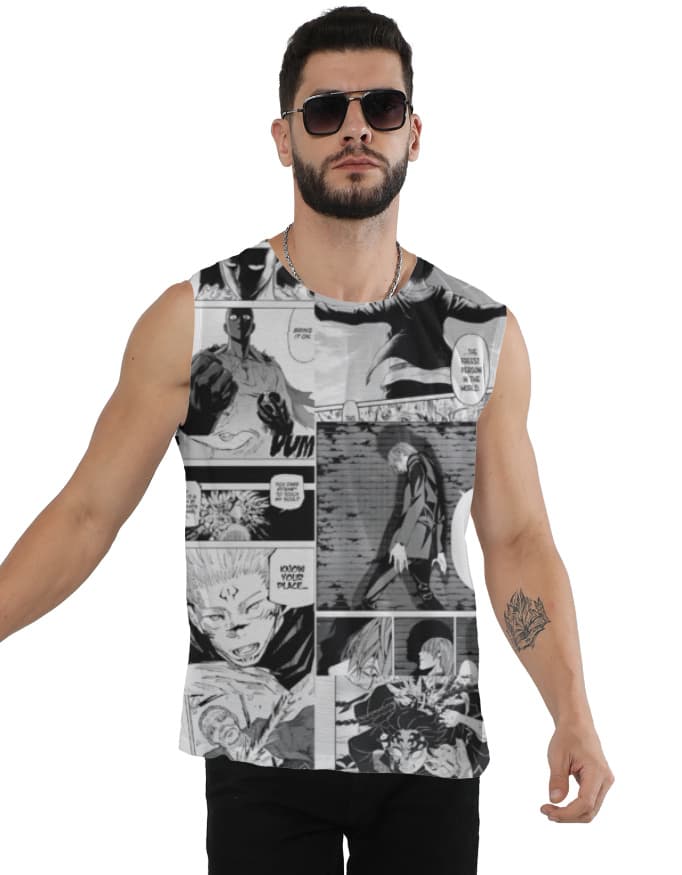 Manga Panel — AOP Muscle Tee